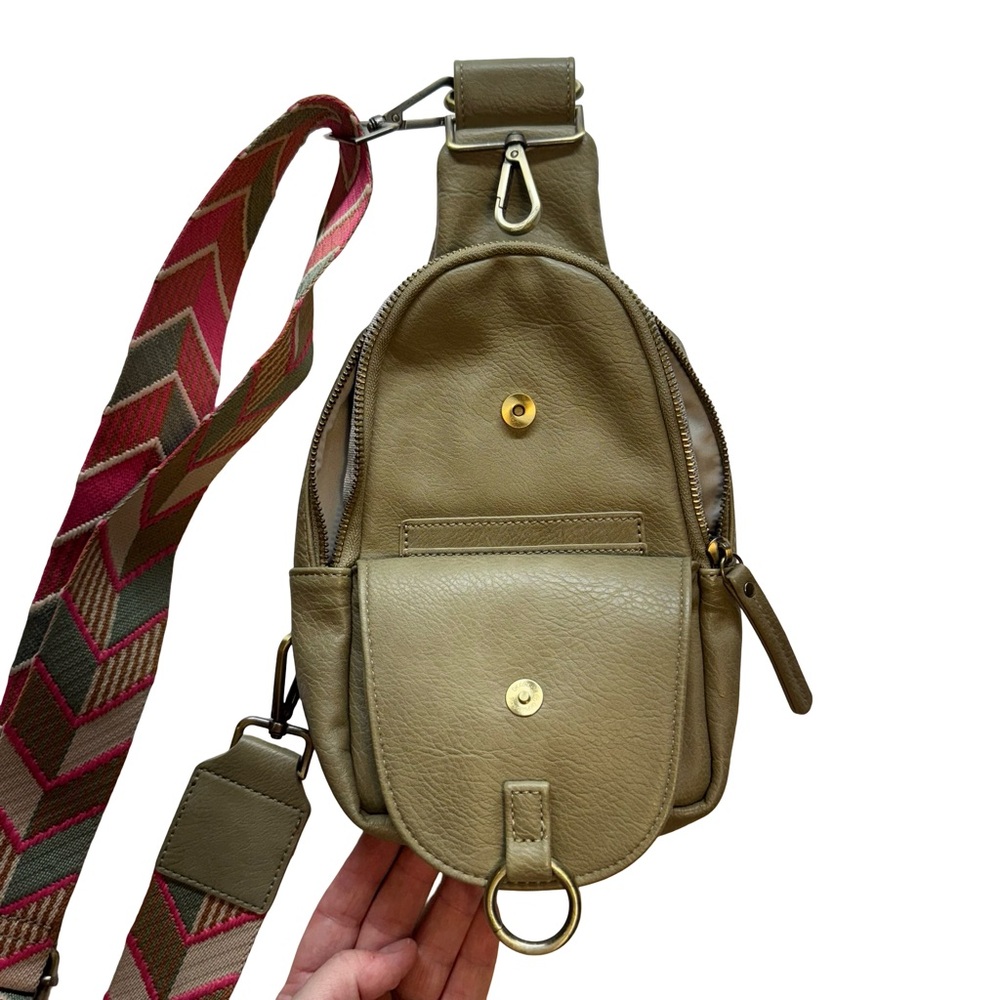Urban Originals Beige Crossbody Bag with Patterned Strap - Picture 4 of 10
